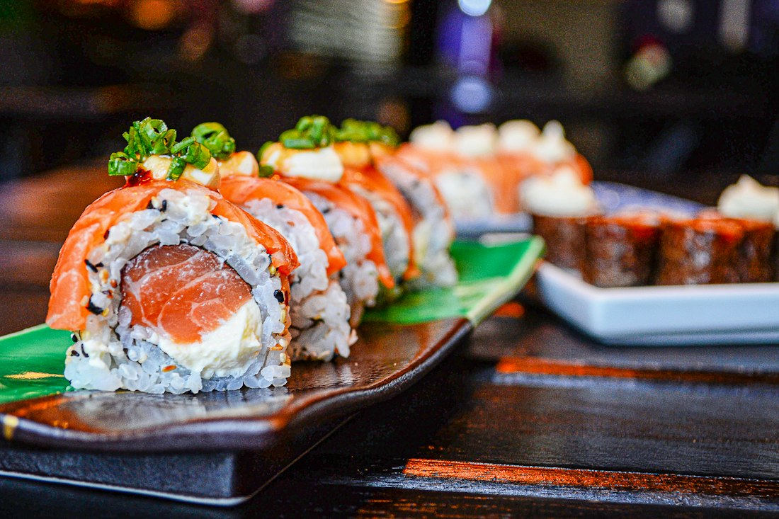 A variety of carefully prepared sushi